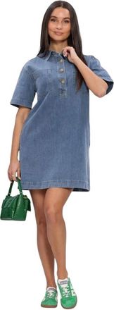 Notre-V Dames, Jurken, Blauw, Maat: XL Denim