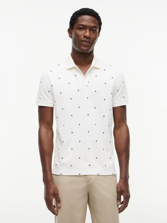 Tommy Hilfiger Mens Regular Fit Allover Star Print Polo - Ivory Silk - XXXL
