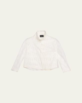 Akris Castro High Plains Embroidered Tulle Jacket