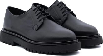 Antica Cuoieria Flat Schoenen - Heren - Veterschoenen - Zwart - 40 EU - Leer - Schoenen