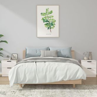 vidaXL Mesitas De Noche 2 Uds Madera Contrachapada Blanco Vidaxl