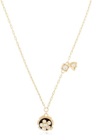 Ferragamo NKL Flower Pendant Necklace - Dames - Kettingen - Geel - ONE Size - Leer - Accessoires