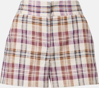 Veronica Beard Allen cotton-blend plaid shorts