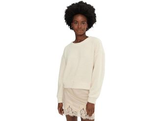 Splendid Fallon Fuzzy Crew Neck Womens Sweatshirt White : LG (Womens 10-12), Nylon/Polyester
