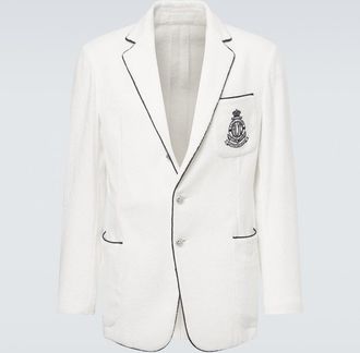 Ralph Lauren Purple Label Embroidered cotton terry blazer