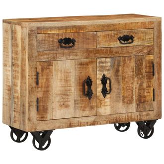 vidaXL Vidaxl - Aparador De Madera Maciza De Mango Sin Tratar 80x30x65 Cm