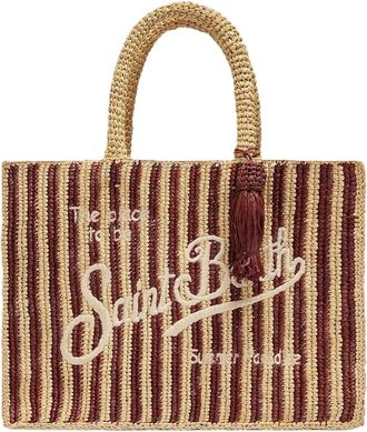 MC2 Saint Barth Rectangular Woven Tote Bag with Textured Logo