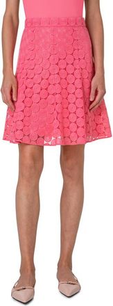 Akris Guipure Lace Skirt in Flamingo at Nordstrom, Size 4