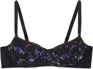 Savage x Fenty Butterfly Wings Lace Mesh Balconette Bra in Wave Rider Blue at Nordstrom Rack, Size 42G(4D)