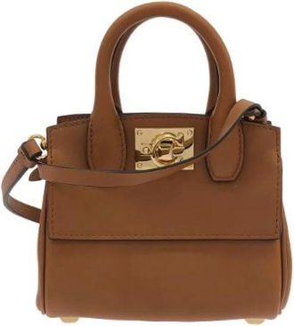 Ferragamo Pre-owned Mini Bags, female, Brown, Size: ONE SIZE Pre-owned Leather Shoulder Bag 21H672