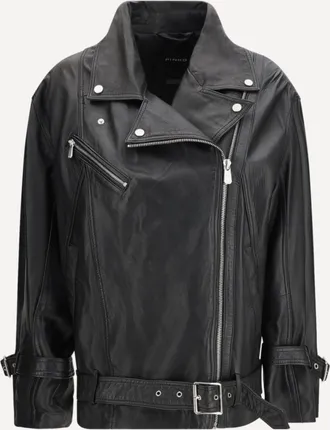 Pinko Giacca biker in pelle Woman 36
