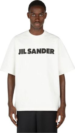 Jil Sander T-shirt met logoprint - Heren - T-shirts - Wit - XL - Katoen - Tops