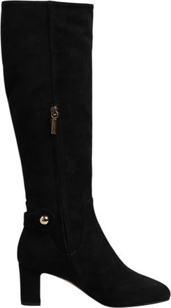 Dolce & Gabbana Womens Suede Knee High Boots - Black Leather - Size 35.5 EU/IT