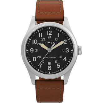Timex Field Post Solar Mens Brown Watch TW2V00200 Leather - One Size