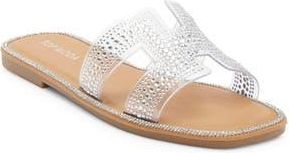Top Moda Raven Slide Sandal in Silver at Nordstrom Rack, Size 6.5