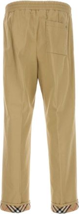 Burberry Mens Cotton Twill Trousers Beige
