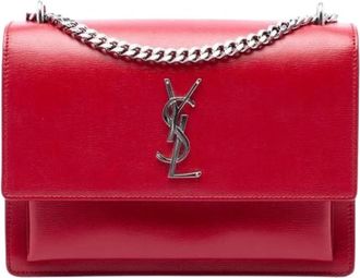 Saint Laurent Pre-owned The Sunset - Dames - Vintage Schoudertas - Rood - ONE Size - Leer - Vintage