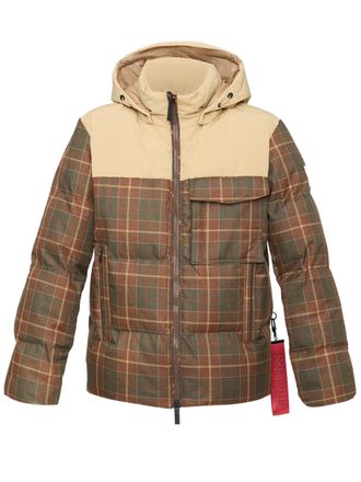Afterlabel Padded Checkered Beige Yoke Jacket