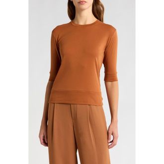 Vince Cotton Elbow Sleeve Sweater in Canyon at Nordstrom Rack, Size X-Small
