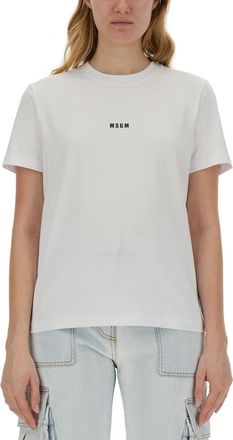 Msgm T-Shirt Con Micro Logo-Donna