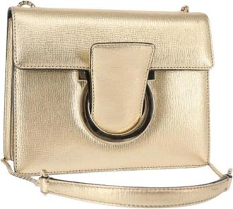 Ferragamo Tweedehands leren schoudertassen - Dames - Vintage Schoudertas - Geel - ONE Size - Vintage