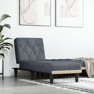 vidaXL Sof&aacute; Div&aacute;n De Terciopelo Gris Oscuro Vidaxl