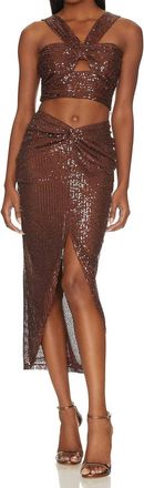 Saylor Iryna Dress Set In Espresso