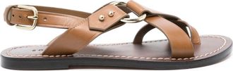 SOEUR Florence flat sandals - women - Calf Leather/Calf Leather/Calf Leather - 38 - Brown