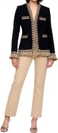 Bariloche Piruleta Tweed Blazer In Black/khaki