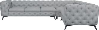 HOME AFFAIRE Chesterfield-Sofa »Ecksofa GLYNIS L-Form mit Wellenunterfederung, Masse B/T/H 323/264/75cm« aufwändige Knopfheftung, moderne Chesterfield Optik, Fussf