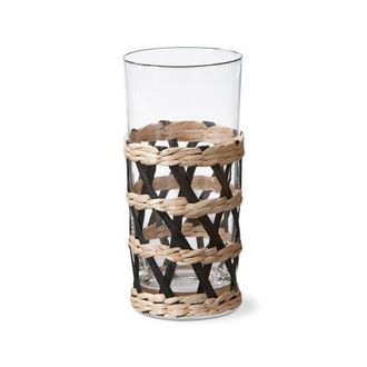 Tag Island Collection Clear High Ball Glass with Cattail Sleeve in Black at Nordstrom