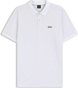 BOSS Printed polo shirt in cotton piqu&eacute;