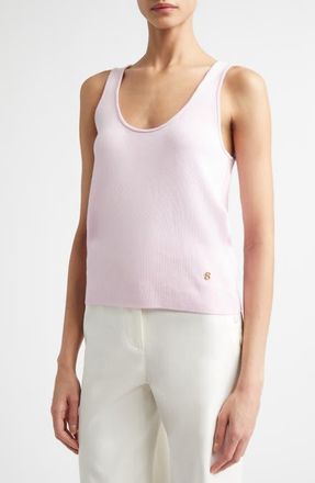 St. John Silk & Cotton Sweater Tank in Peony at Nordstrom, Size X-Large