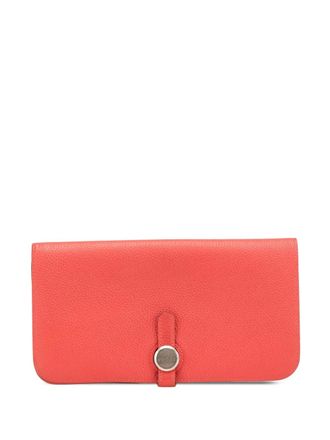Hermès 2015 Clemence Dogon Wallet long wallets - women - Calf Leather - One Size - Red