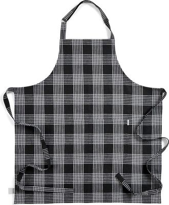 Solino Home Linen Apron 33 x 30 in for Dining Table, Holiday and Everyday Table Decor - Linen Bib Apron in Black And White at Nordstrom, Size Large