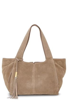 Vince Camuto Aleah Suede Tote in Dark Taupe at Nordstrom
