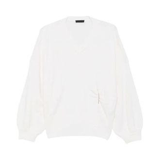 Liu Jo Jersey de cuello pico - Knitwear - Mujer - Blanco - XS