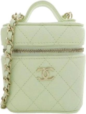Chanel Pre-owned Caviar Leather Shoulder Bag - Dames - Vintage Mini Tas - Groen - ONE Size - Leer - Vintage