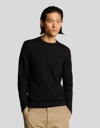 Lyle & Scott Lyle And Scott Mens Superfine Cotton Crew Neck Jumper - Black - Size: 38
