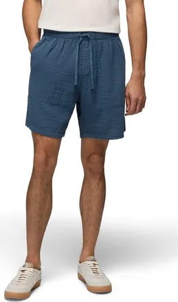 Prana Hideaways Organic Cotton Drawstring Shorts in Bluff Blue at Nordstrom, Size Xx-Large