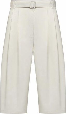 Co Belted Pleated Shorts - Dames - Korte Broeken - Wit - XS - Katoen - Korte Broeken
