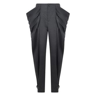 Alberta Ferretti Broeken, Dames, Grijs, S, Wol, Tapered Broeken