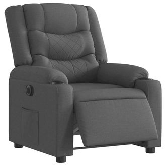 vidaXL Vidaxl - Sill&oacute;n Reclinable El&eacute;ctrico De Tela Gris Oscuro