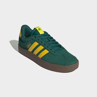 adidas Sneaker ADIDAS SPORTSWEAR VL COURT 3.0, Damen, Gr. 42,5, gelb (collegiate gr&uuml;n, gelb, gold metallic), Leder, Synthetik, Schuhe Sneaker, inspiriert vom