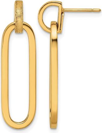 Diamond2Deal 14K Yellow Gold Paperclip Link Drop Dangle Earrings