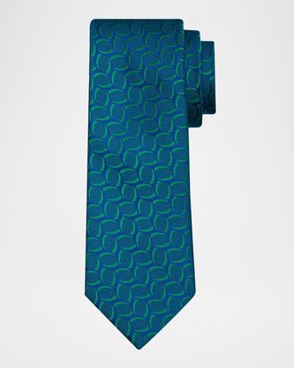 Charvet Men & apos;s Geometric Jacquard Silk Tie