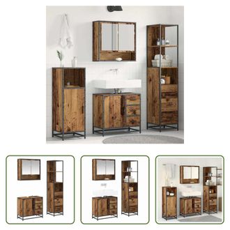 vidaXL Vidaxl Juego De Muebles De Ba&ntilde;o 3 Uds. Madera Envejecida
