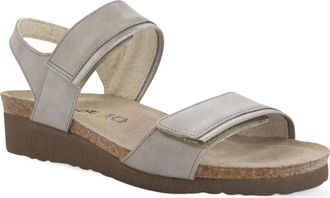 Naot Aisha Wedge Sandal in Titanium Leather W/Silver at Nordstrom, Size 10Us