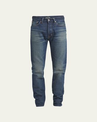 Tom Ford Mens Selvedge Denim Slim-Leg Jeans