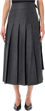 R&oacute;he Rokken, Dames, Grijs, S, Wol, Pliss&eacute; Rok